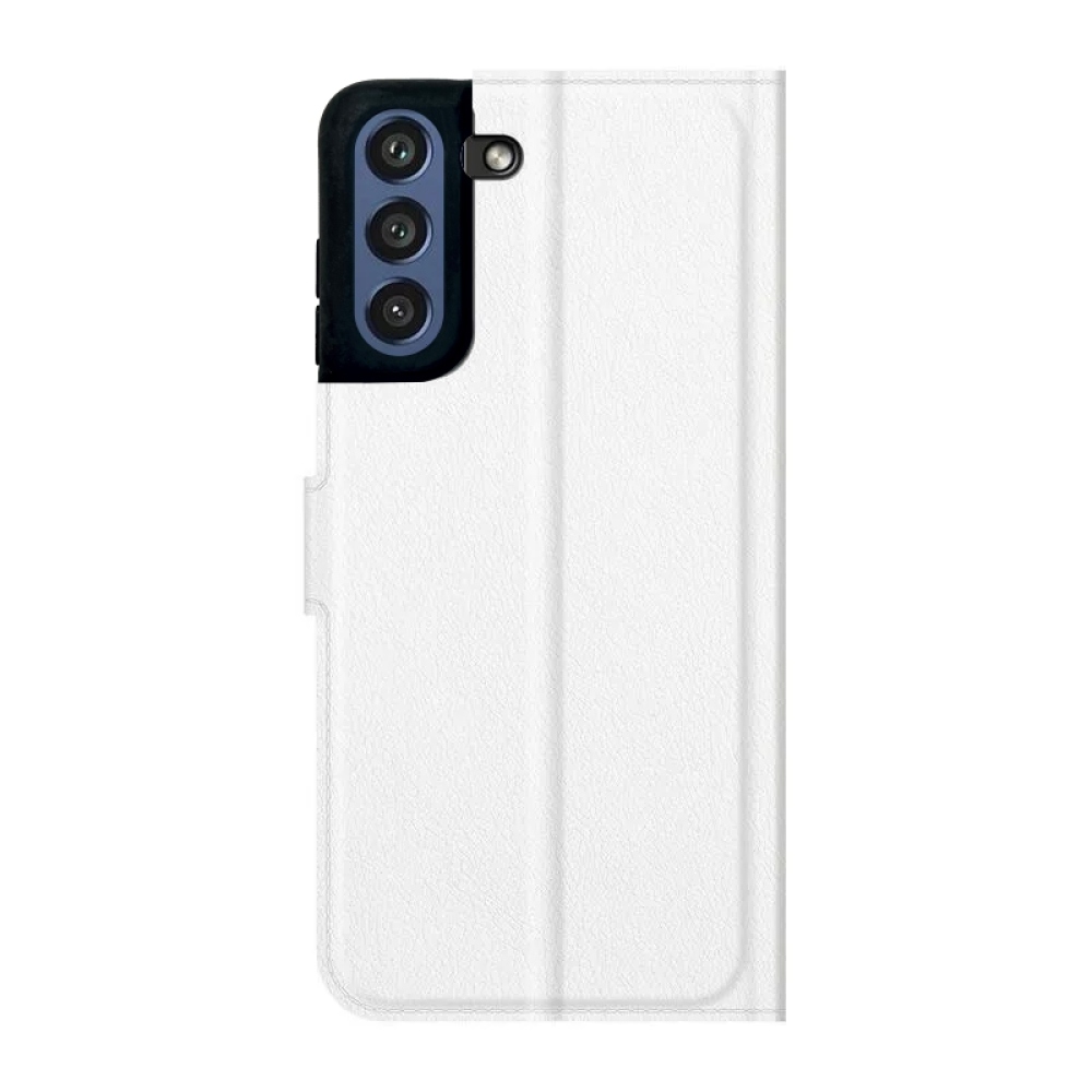 Litchi PU bőr pénztárca tok Samsung Galaxy S21 FE 5G készülékhez - fehér
