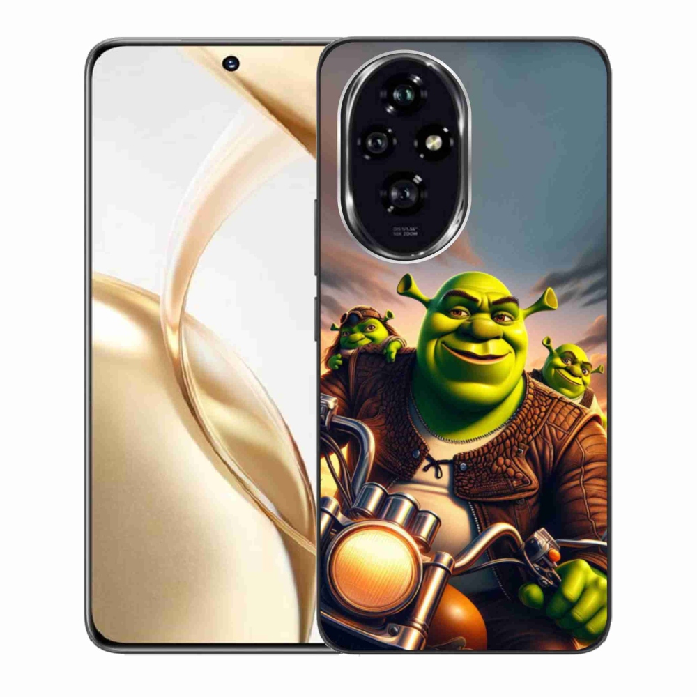 Zselés borítás mmCase a Honor 200 5G számára - Shrek egy motorkerékpáron