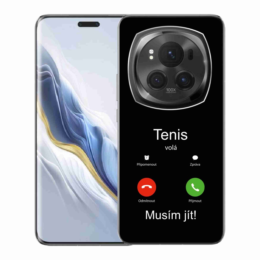 Gél borítás mmCase a Honor Magic 6 Pro 5G-n - teniszhívások fekete háttérrel