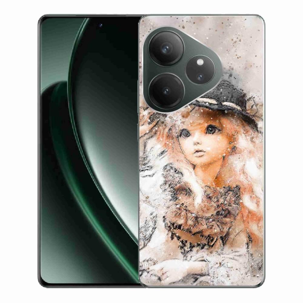 Gél borítás mmCase a Realme GT 6 5G/GT 6T 5G számára - kislány sapkával