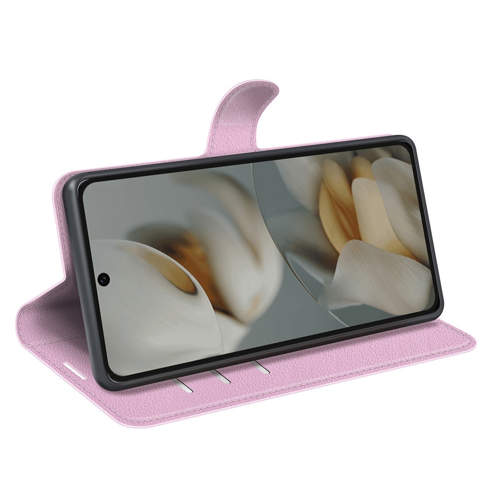 Litchi könyv tok a Google Pixel 10 Pro XL-hez - rózsaszínű
