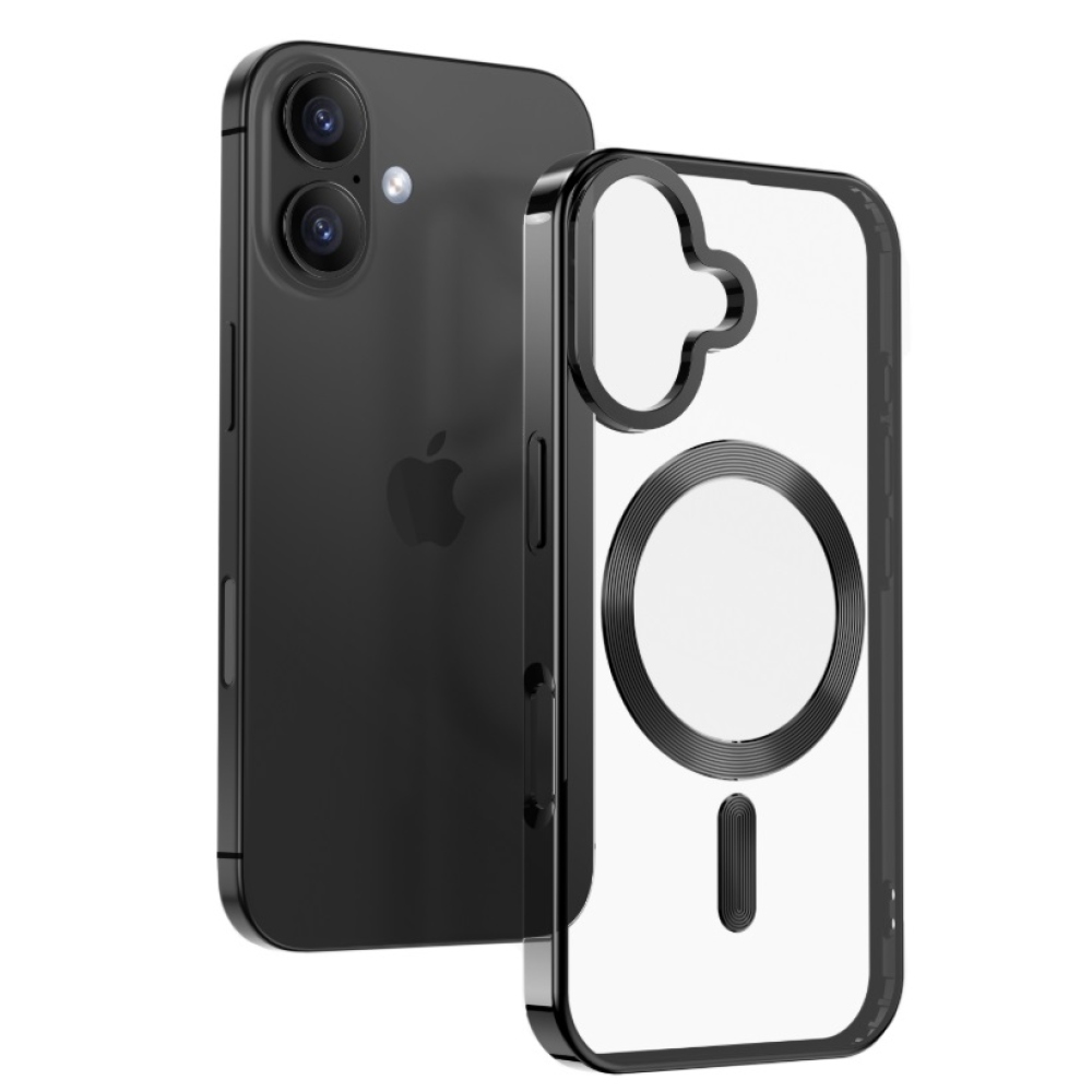 SWISSTEN Clear Jelly MagStick Metallic tok Apple iPhone 17 Pro Max készülékhez - fekete