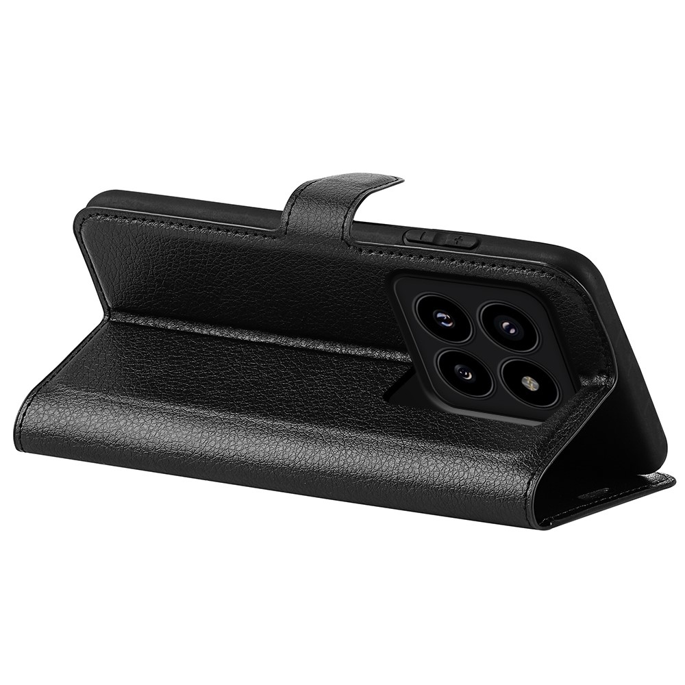 Litchi könyv tok Xiaomi 14 Pro-hoz - fekete