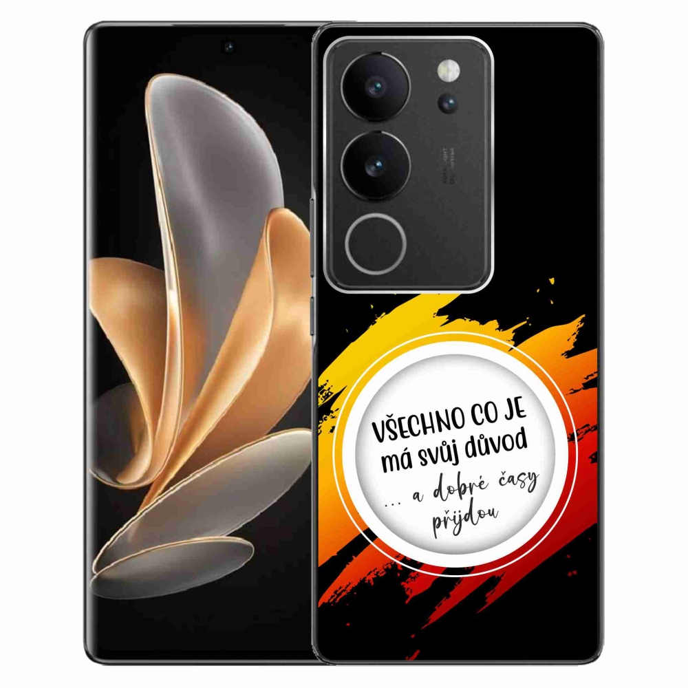 Gél borítás mmCase a Vivo V29 5G-n - Idézet 3 fekete háttér