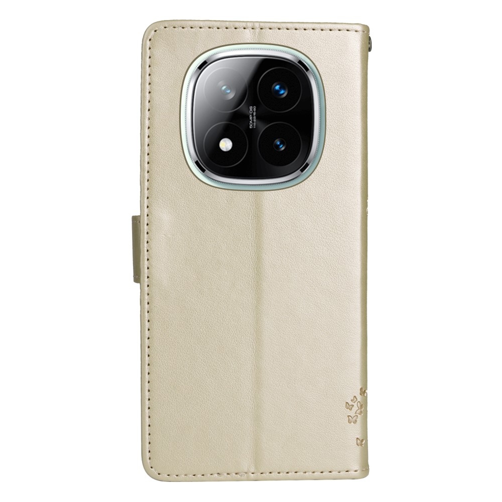 Fák könyv tokja Xiaomi Redmi Note 14 Pro 5G/Poco X7 5G/Note 14 Pro+ 5G - arany színű