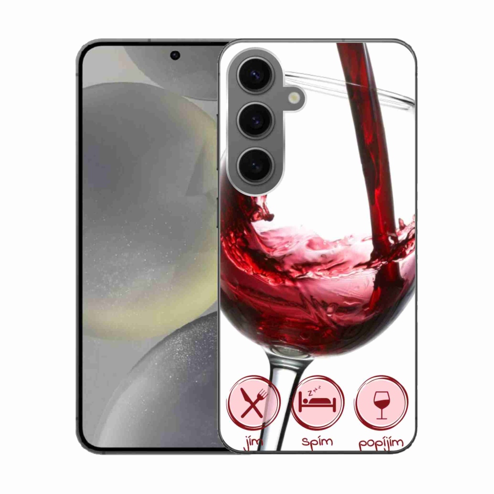 Gél tok mmCase Samsung Galaxy S24 készülékhez - borospohár piros