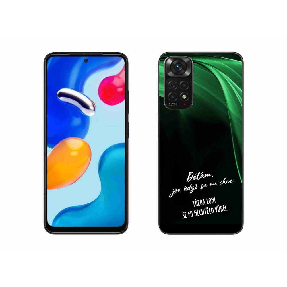Gél borító mmCase a Xiaomi Redmi Note 11 4G-hez - vicces szöveg 12 fekete háttérrel