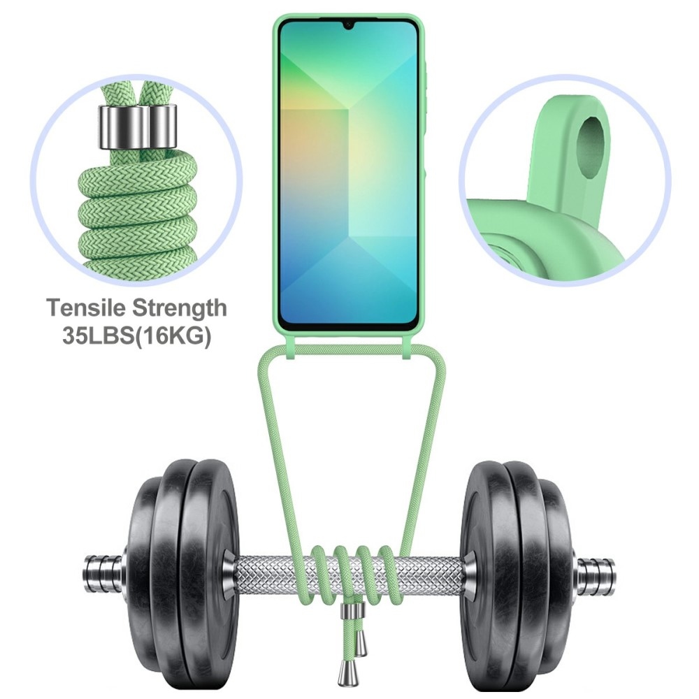 Zsinórral ellátott zselés tok Samsung Galaxy A06 4G kártyához - zöld