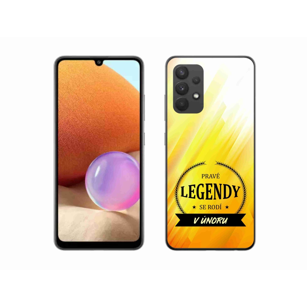 Gél borító mmCase Samsung Galaxy A32 4G - Február legendái sárga háttérrel