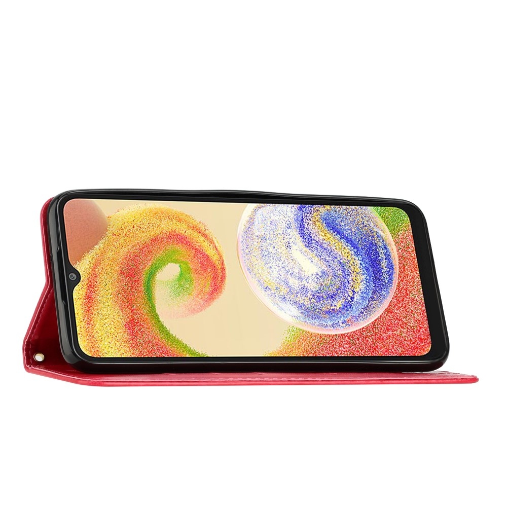 Virágok könyv tok Samsung Galaxy A06 4G - piros