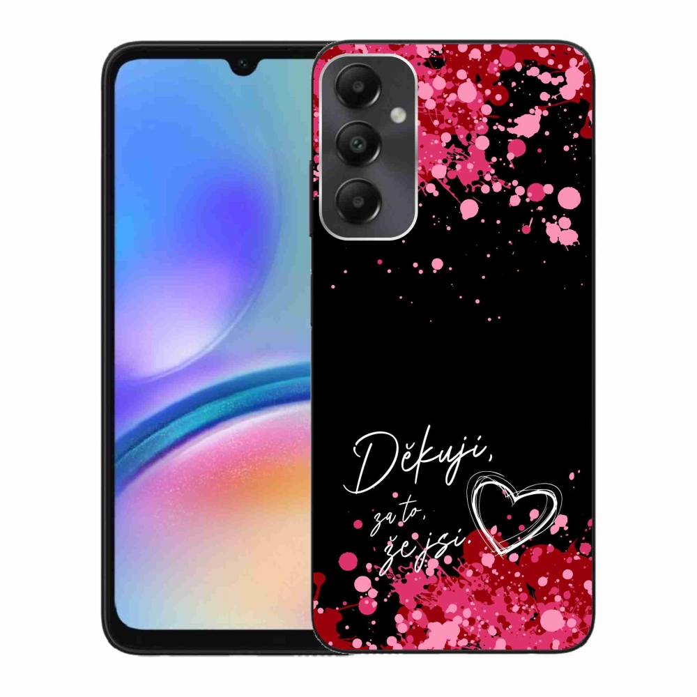 Gél borító mmCase Samsung Galaxy A05s készülékhez - text in love 2 fekete háttér