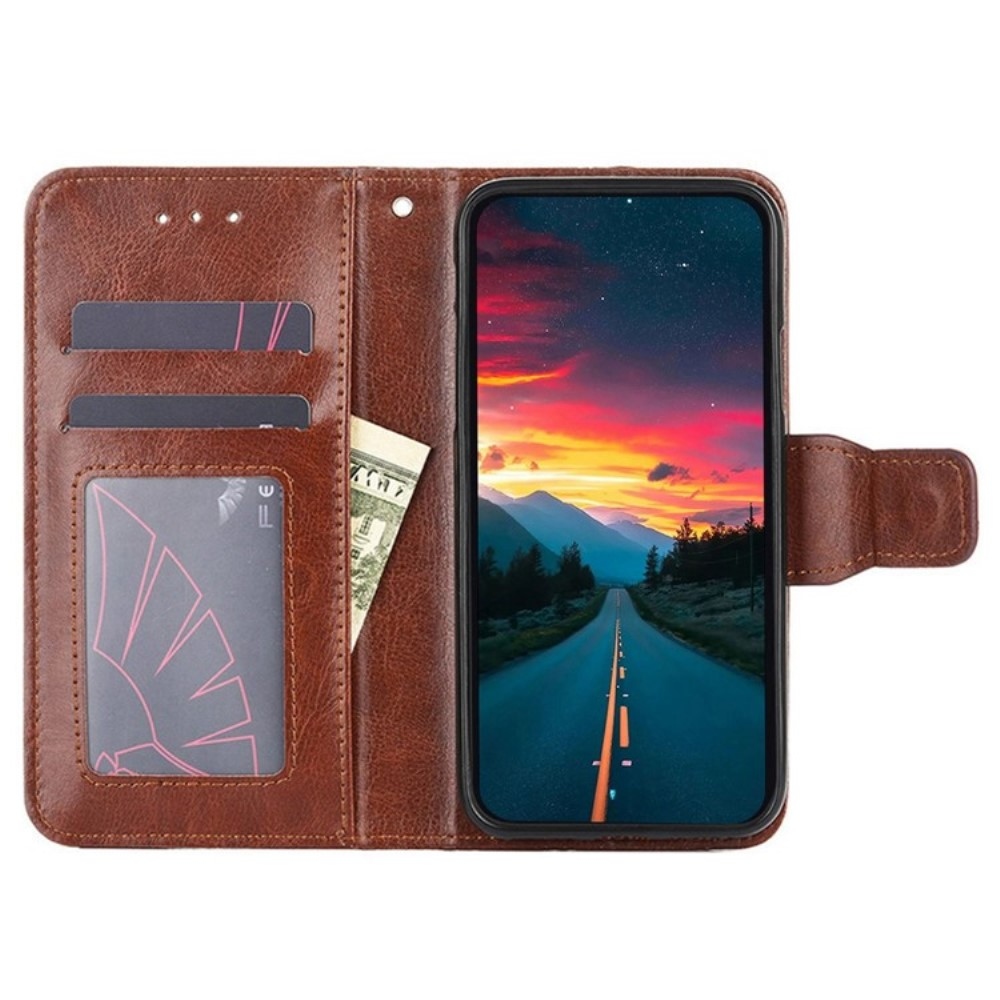 Könyvtáska Huawei Nova 12i tokhoz - barna