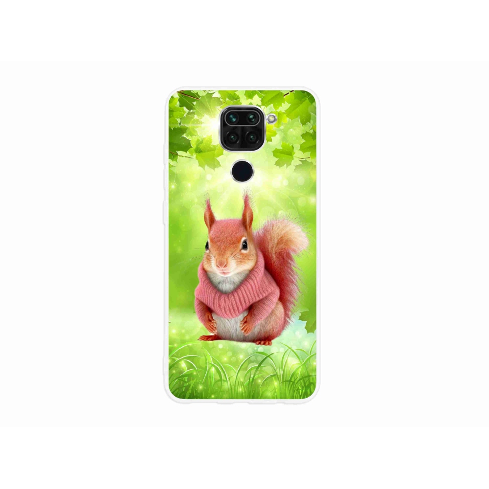 Gél borítás mmCase a Xiaomi Redmi Note 9-hez - mókus pulóverben