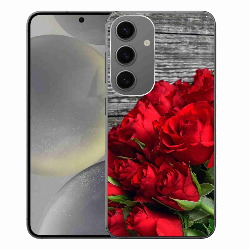 Zselés borítás mmCase Samsung Galaxy S24+ készülékhez - piros rózsa