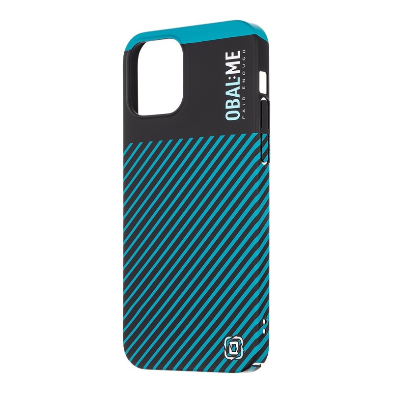 Borító:ME Flossy Stripes borító Apple iPhone 12/12 Pro készülékhez Fekete/Teal