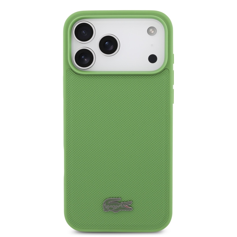Lacoste Iconic Petit Pique MagSafe MagSafe hátlap + pénztárca iPhone 17 Pro Max-hoz Zöld