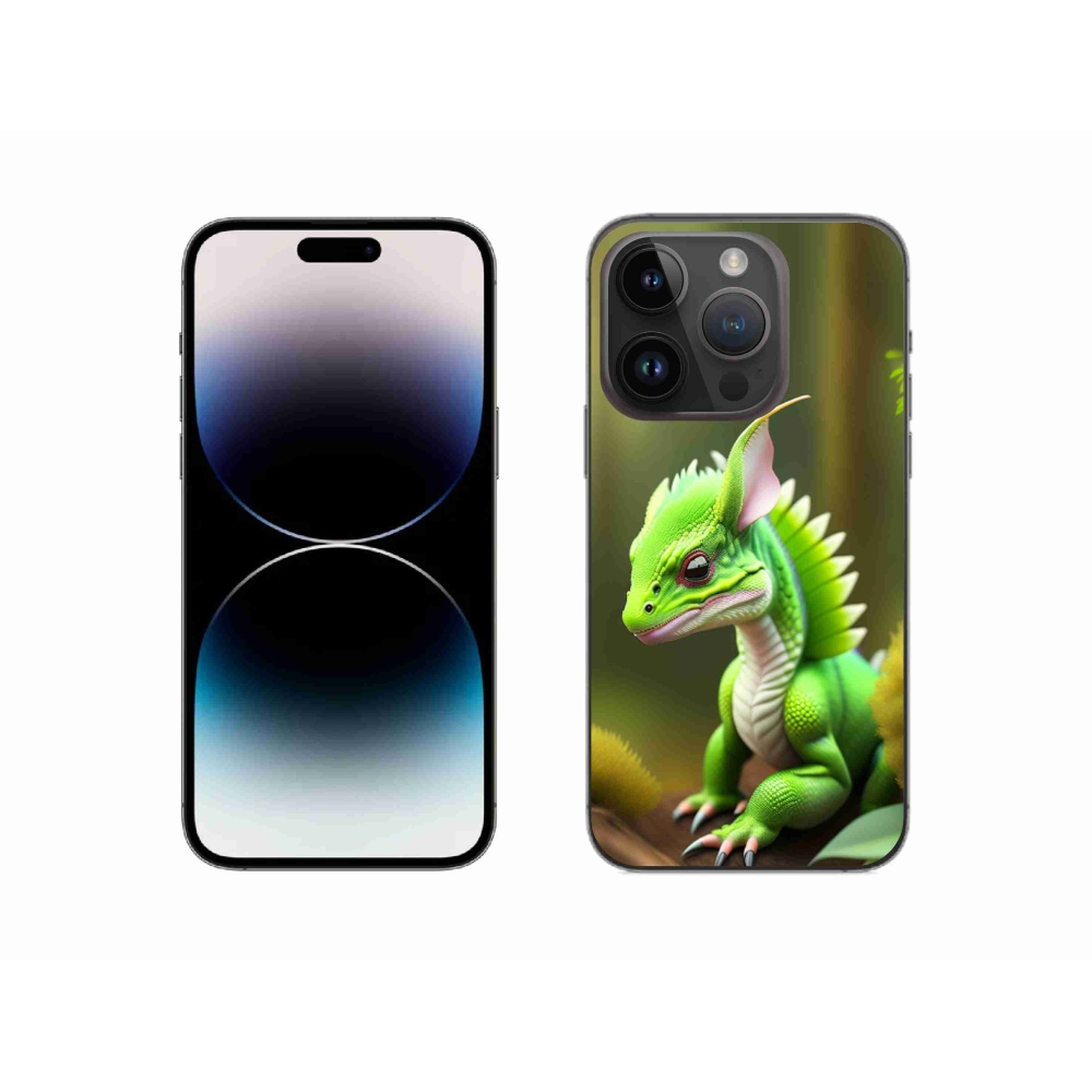 Zselés borítás mmCase iPhone 14 Pro készülékhez - zöld sárkány