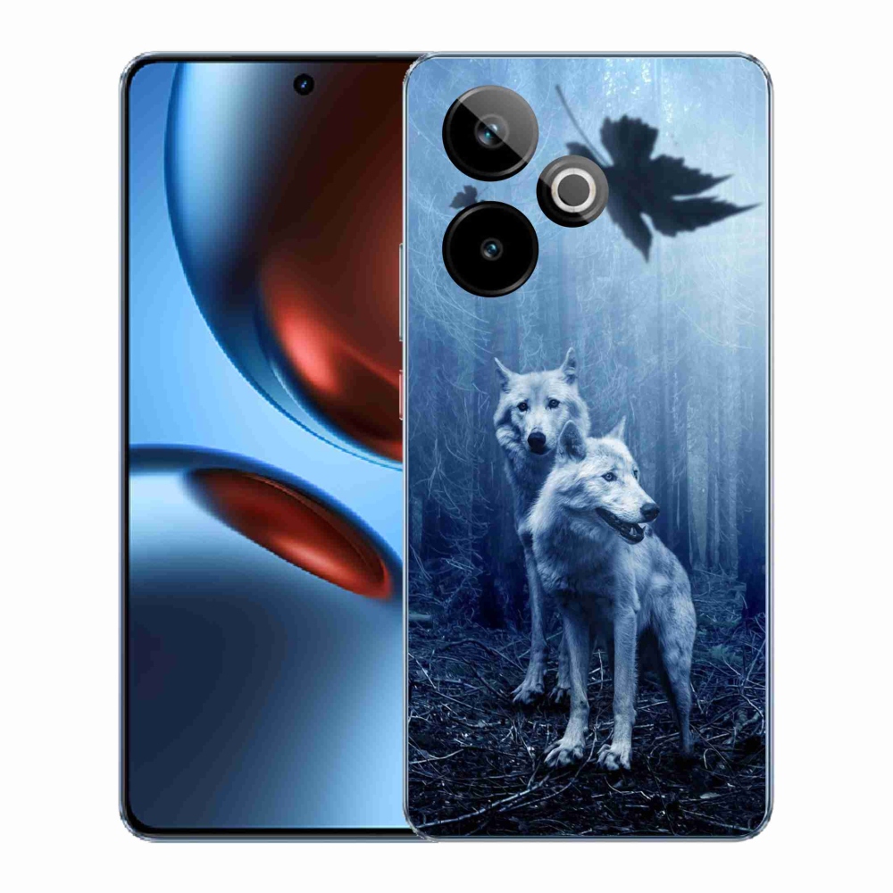 Gél borítás mmCase a Realme GT 7 5G/GT 7T 5G számára - farkasok az erdőben