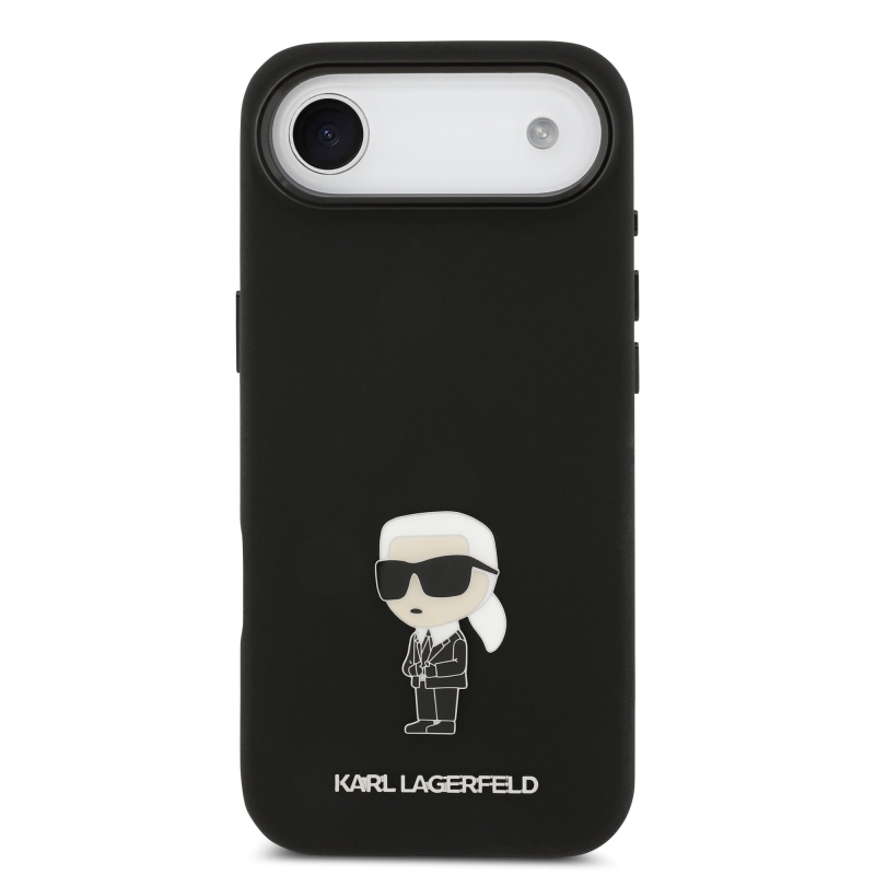 Karl Lagerfeld folyékony szilikon fém Ikonik hátlap iPhone Air fekete