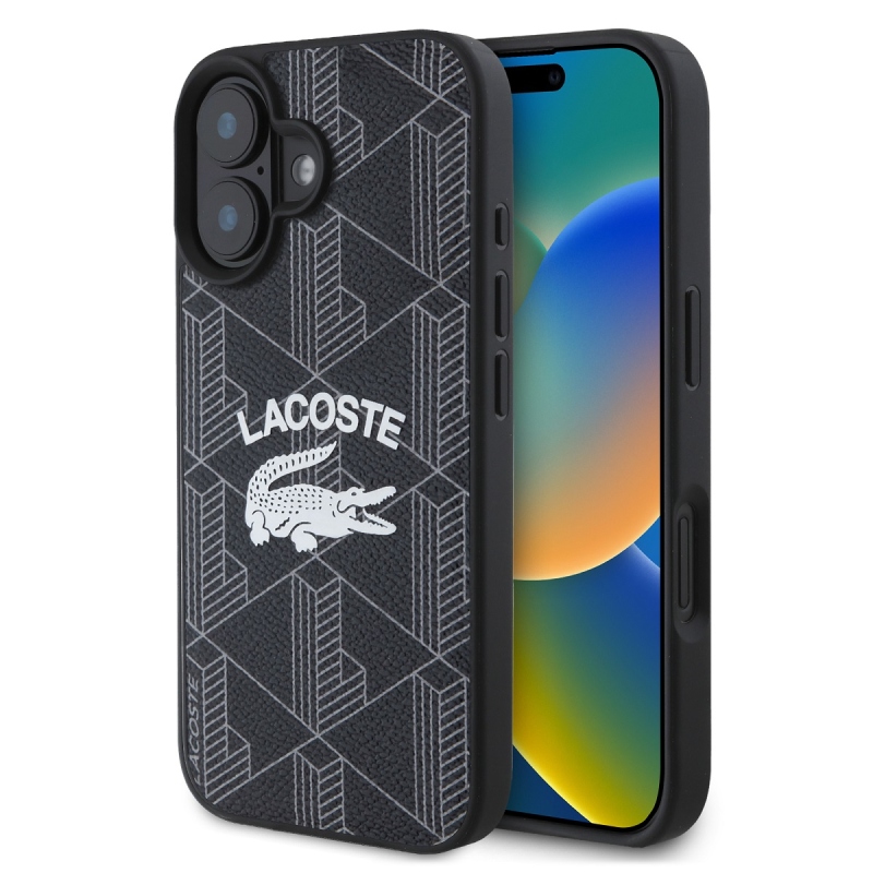 Lacoste Blend Monogram MagSafe hátlap iPhone 16 Pro Max készülékhez Fekete