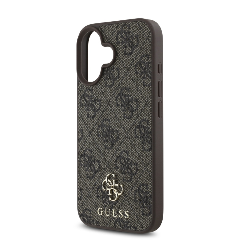 Guess PU 4G kis fém logó MagSafe hátlap iPhone 16 barna 16-hoz barna