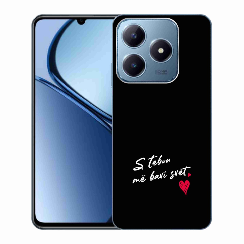 Gél borító mmCase a Realme C63 készülékhez - szerelmes szöveg 1 fekete háttér