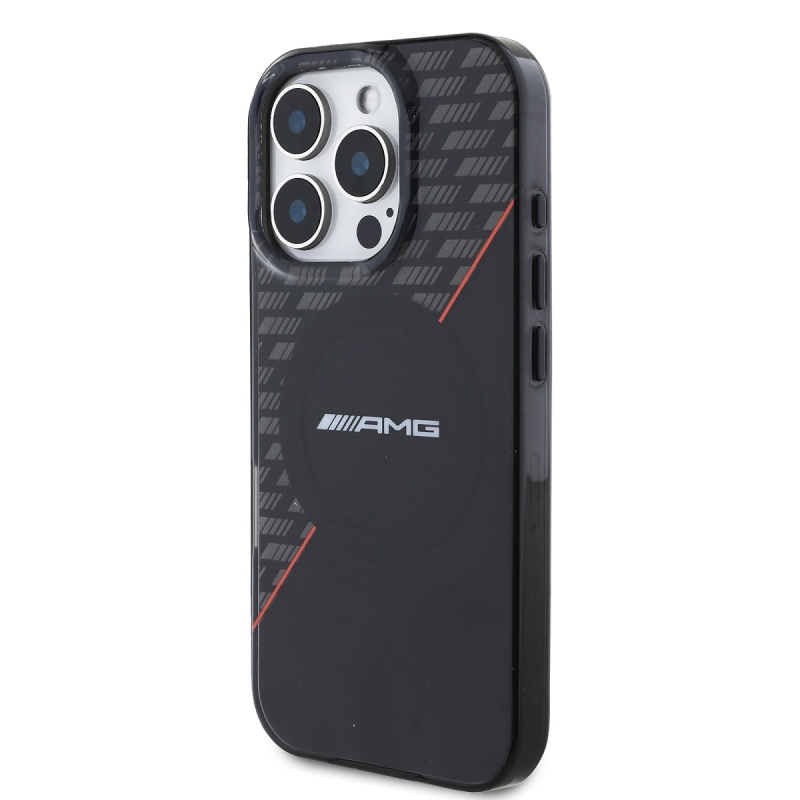 AMG Rhombs MagSafe hátlap iPhone 16 Pro fekete/piros színű borítóhoz