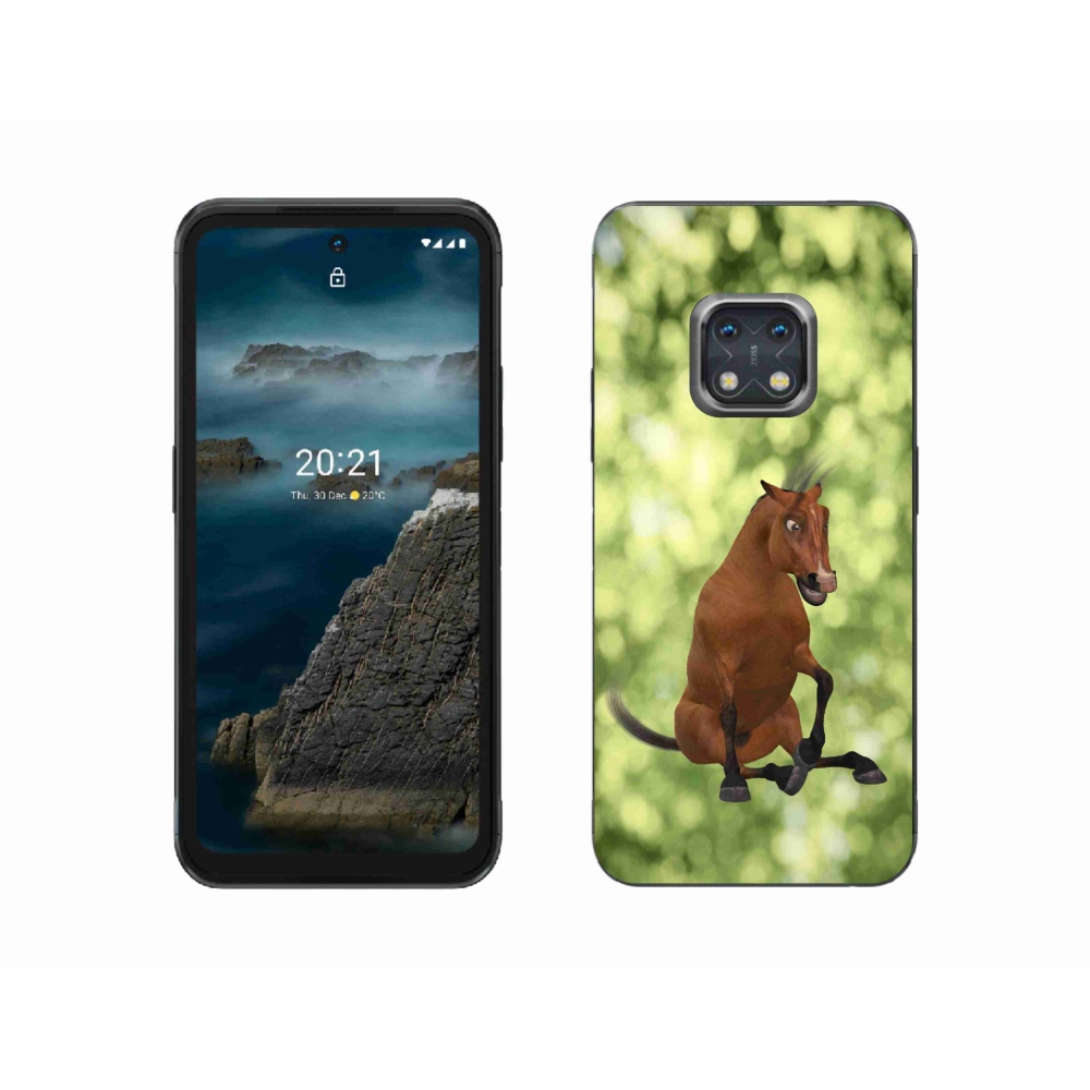 Zselés tok mmCase a Nokia XR20 készülékhez - barna rajzfilm ló 1
