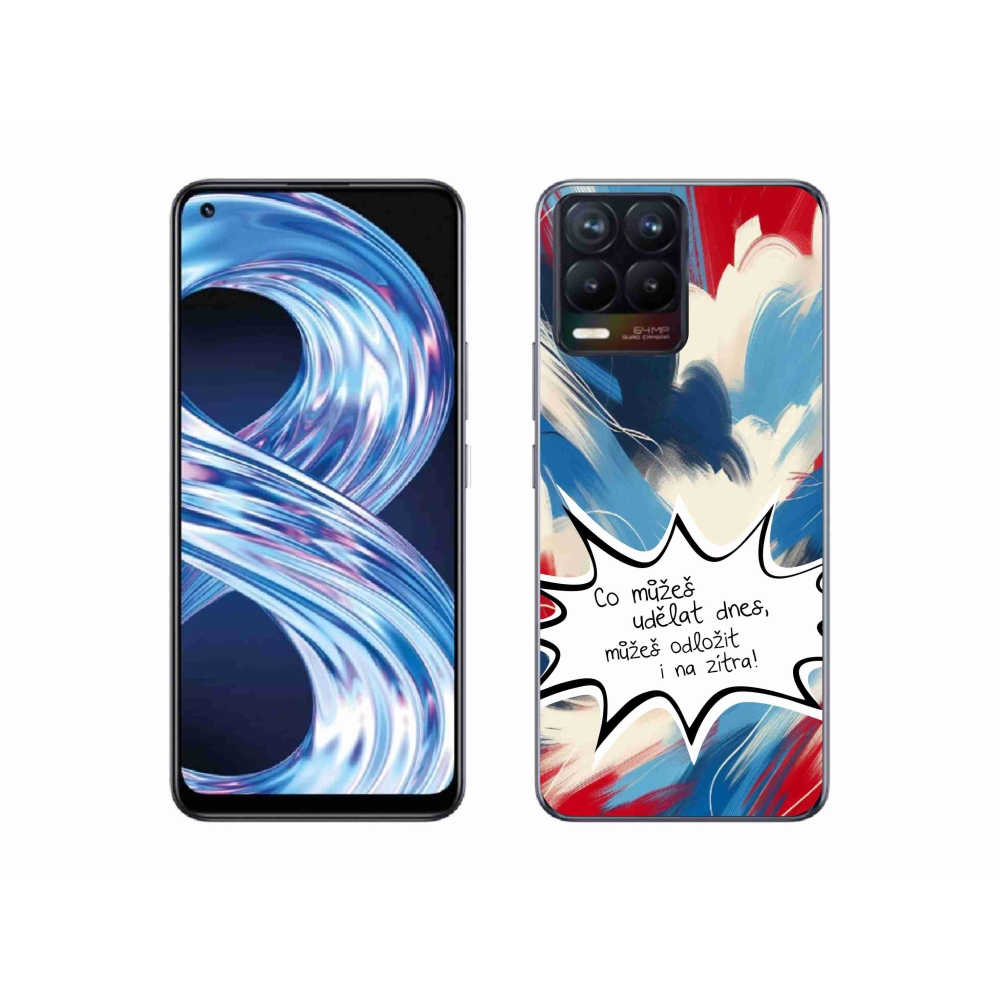 Gél borító mmCase a Realme 8 4G-n - vicces szöveg 9 fehér háttér