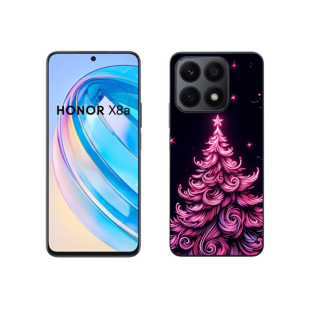 Gél borítás mmCase a Honor X8a számára - neon karácsonyfa 2