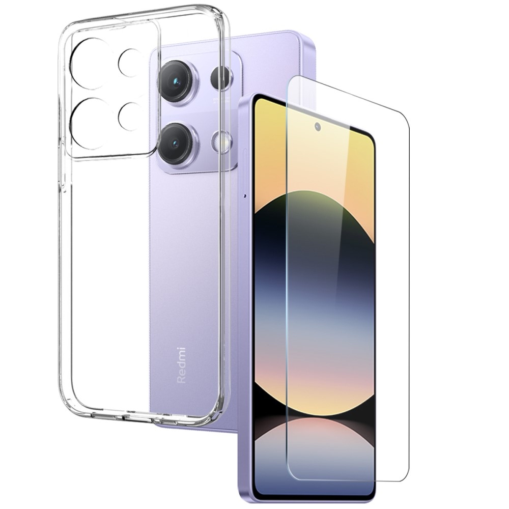 NORTHJO átlátszó zselés tok + edzett üveg Xiaomi Redmi Note 14S - átlátszó
