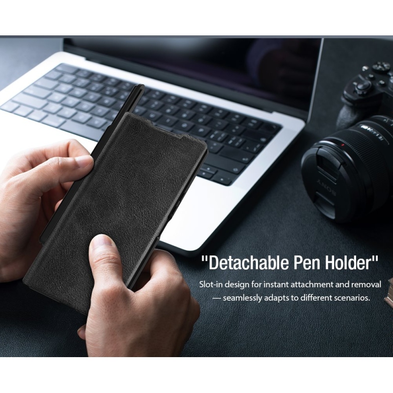 Nillkin Qin Book PRO tolltartó tok Samsung Galaxy Z Fold 7 barna barna