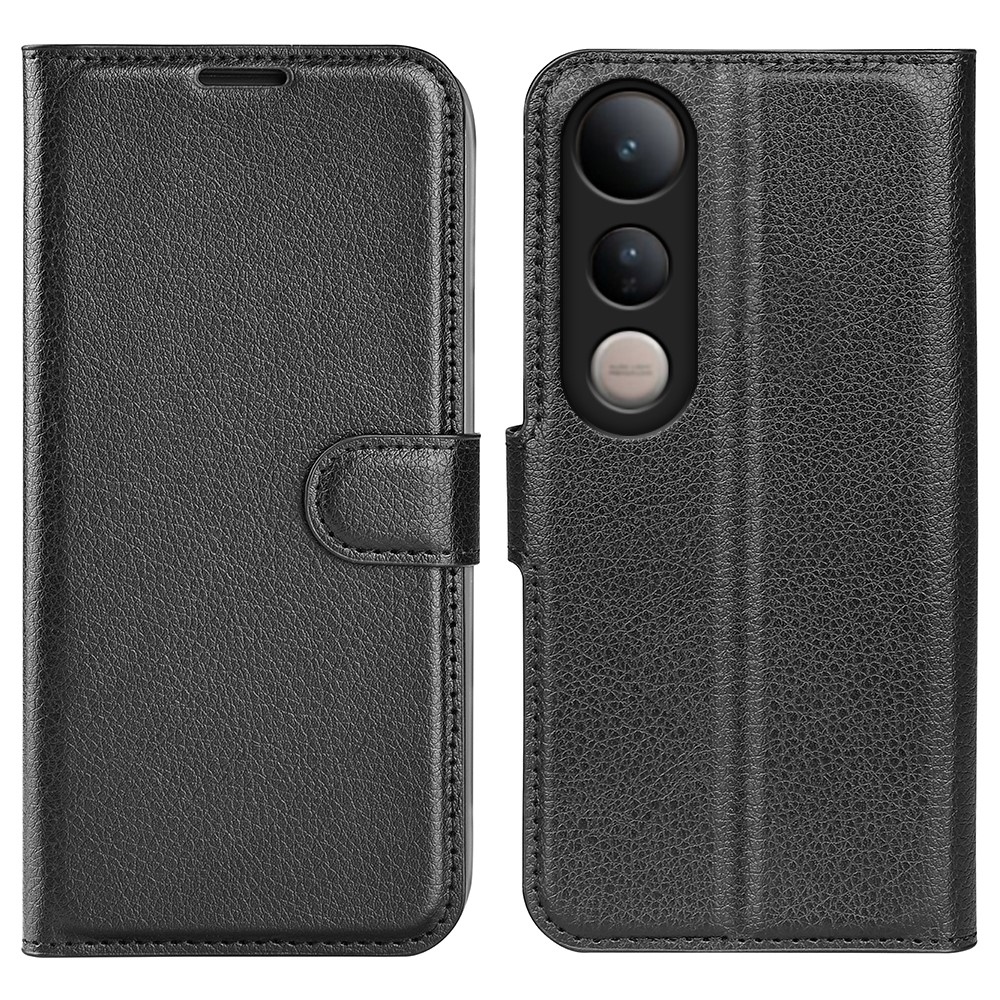 Litchi könyv tok a Vivo V50 Lite 4G/5G-hez - fekete
