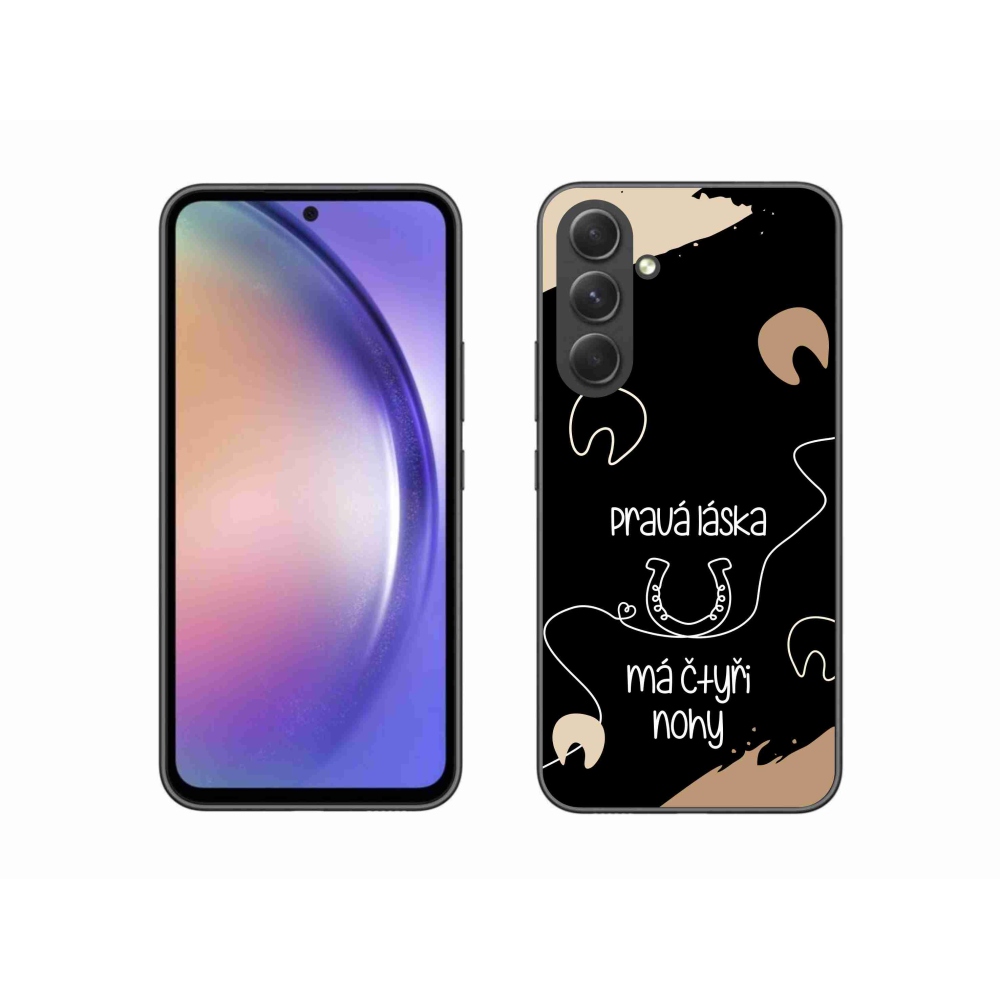 Gél borítás mmCase Samsung Galaxy A54 5G - ló motívum fekete háttérrel