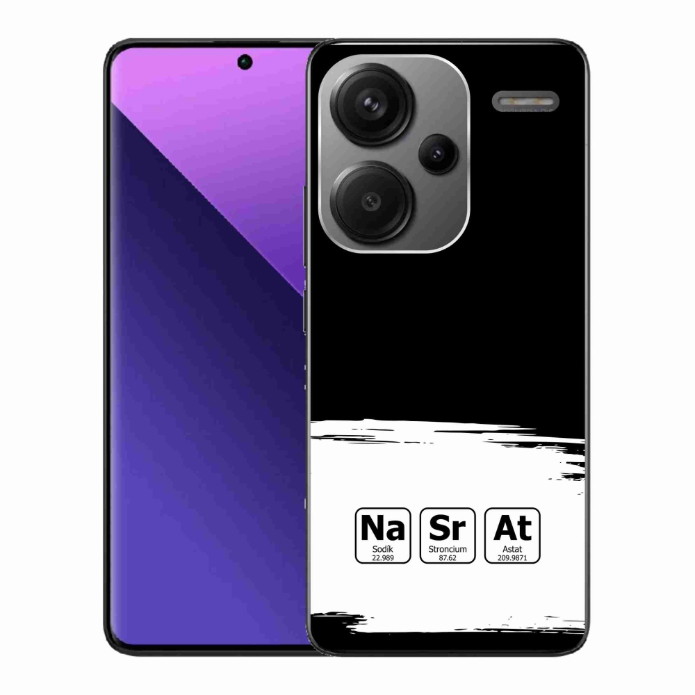 Gél borítás mmCase a Xiaomi Redmi Note 13 Pro+ 5G számára - kémiai elemek fehér és fekete háttérrel