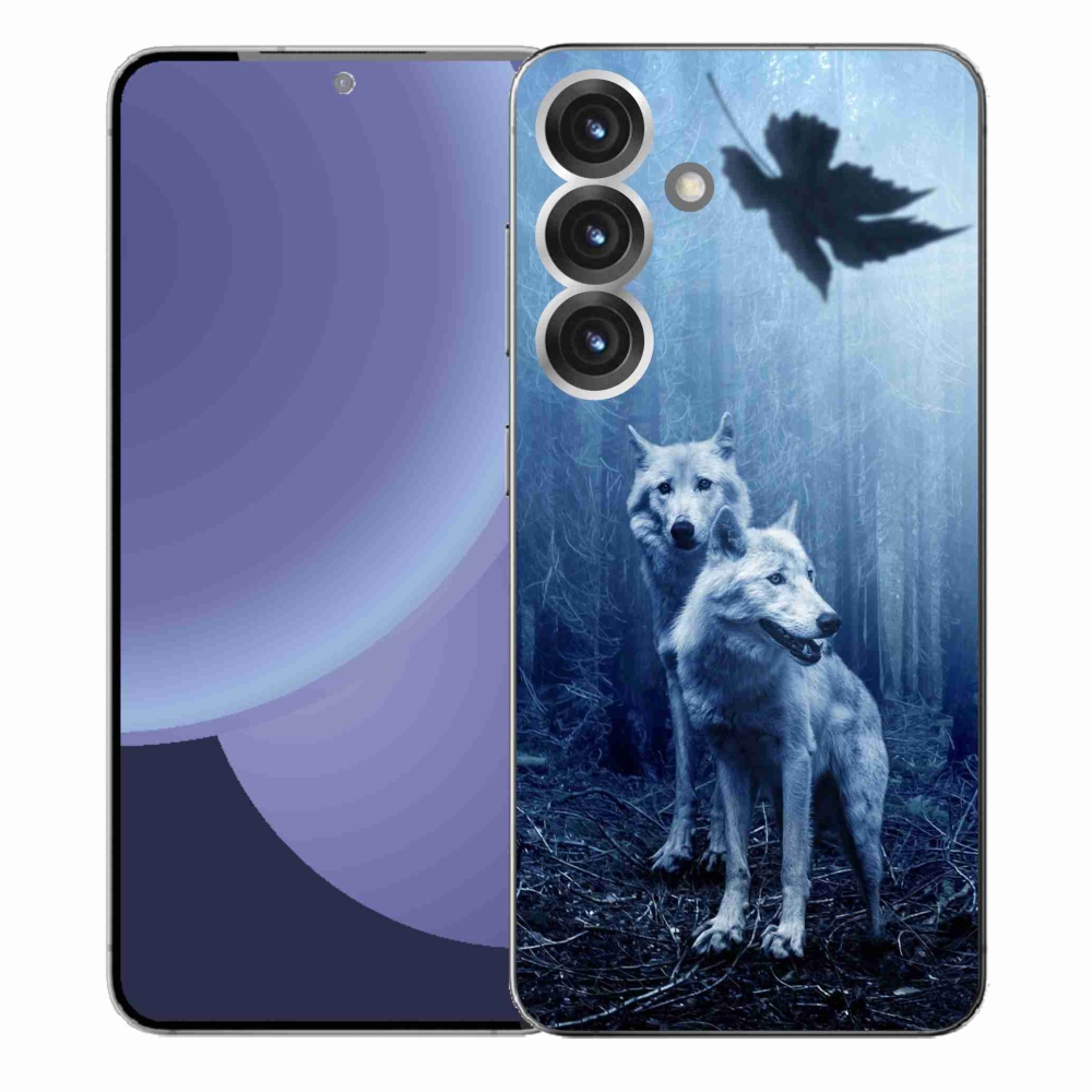 Zselés borítás mmCase Samsung Galaxy S25+ készülékhez - farkasok az erdőben