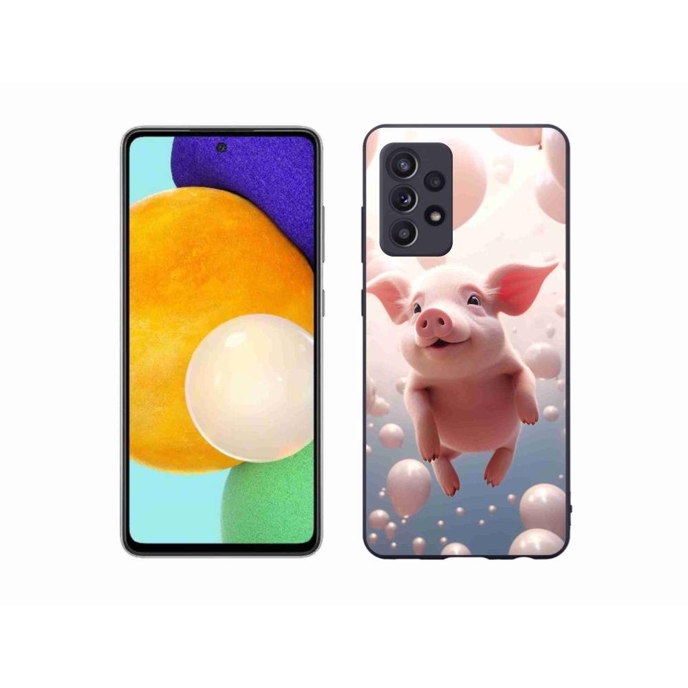 Gél borítás mmCase Samsung Galaxy A52s 5G - malac lufikkal