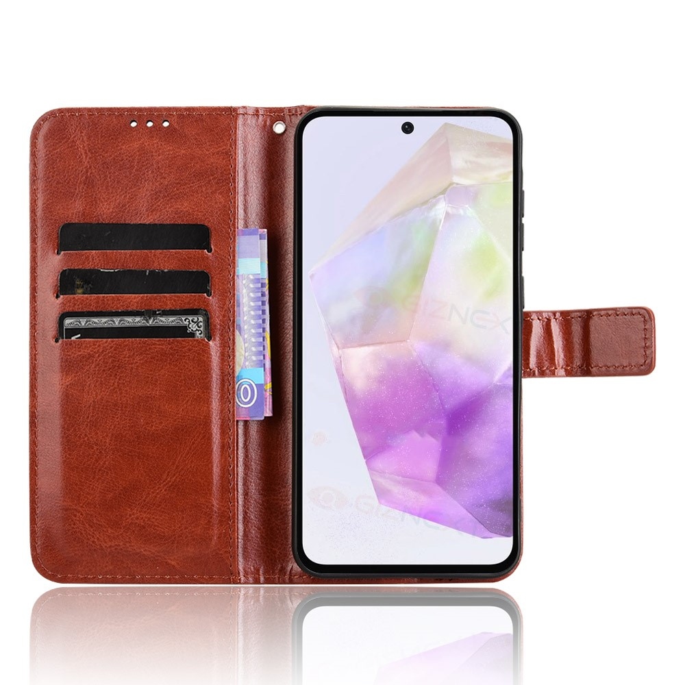 Őrült könyvtáska Samsung Galaxy A36 5G - barna