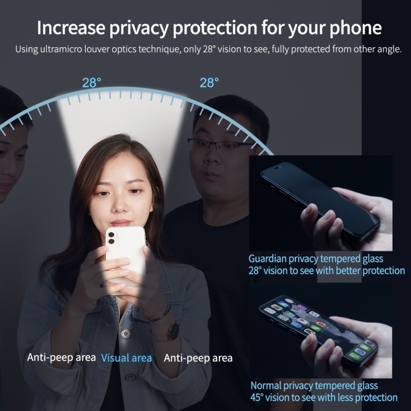 Nillkin edzett üveg 0.33mm Guardian 2.5D Apple iPhone 13/13 Pro/14 fekete