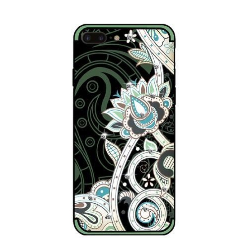 Egyedi díszített zselés tok iPhone 7 Plus és iPhone 8 Plus készülékhez - zöld színű