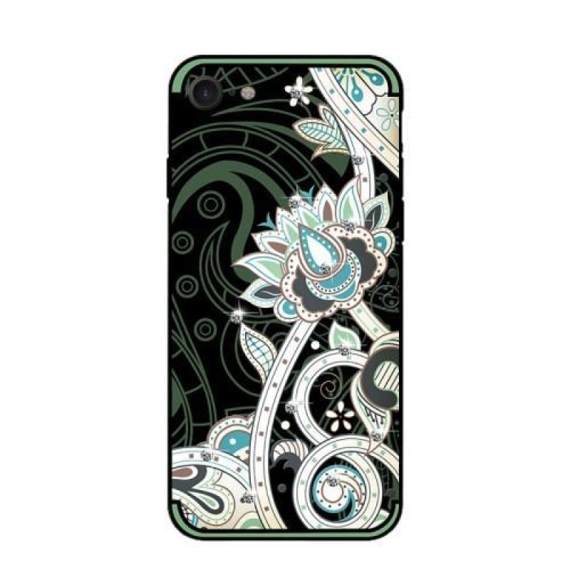 Egyedi díszített zselés tok iPhone 8 és iPhone 7 készülékhez - zöld