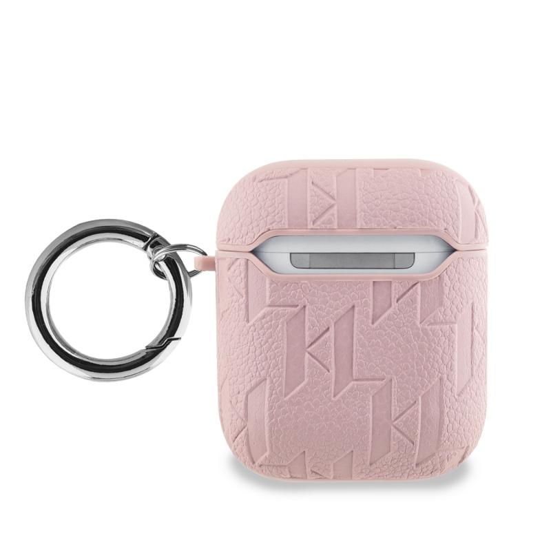Karl Lagerfeld PU dombornyomott Karl Head tok AirPods 1/2 rózsaszínhez