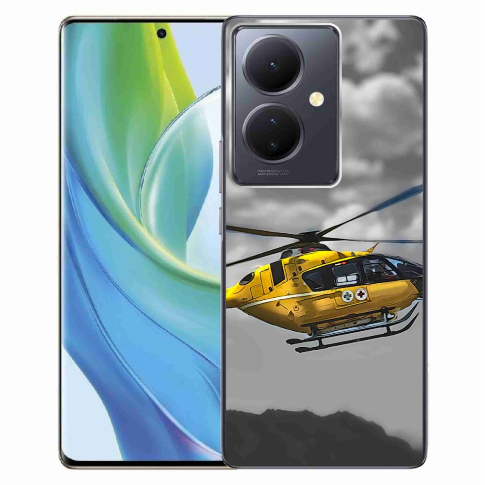 Gél borítás mmCase a Vivo V29 Lite 5G-hez - sárga helikopter