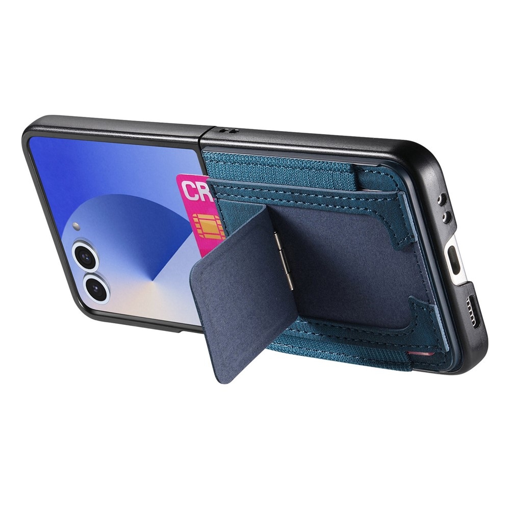 Luxus műanyag borítás műbőrrel Samsung Galaxy Z Flip7 5G - kék