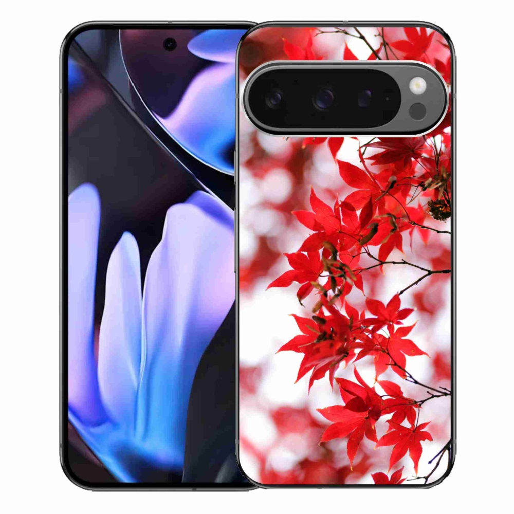 Gél borítás mmCase a Google Pixel 9 Pro XL-hez - piros levelek
