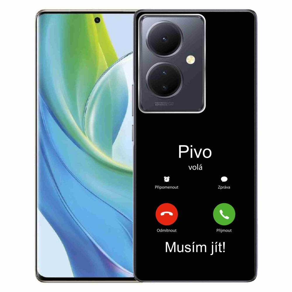 Gél borító mmCase a Vivo V29 Lite 5G-n - sör hívások fekete háttérrel
