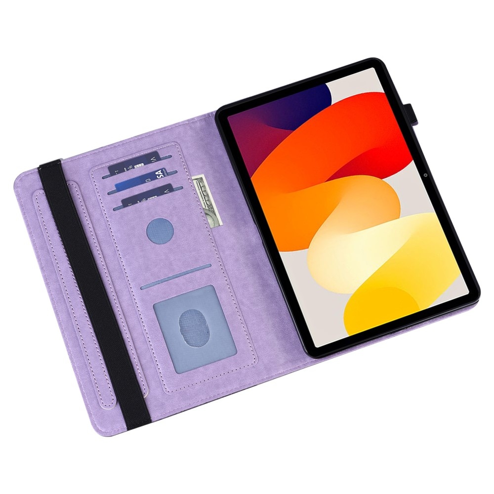 Virágos tok Xiaomi Redmi Pad SE-hez - lila