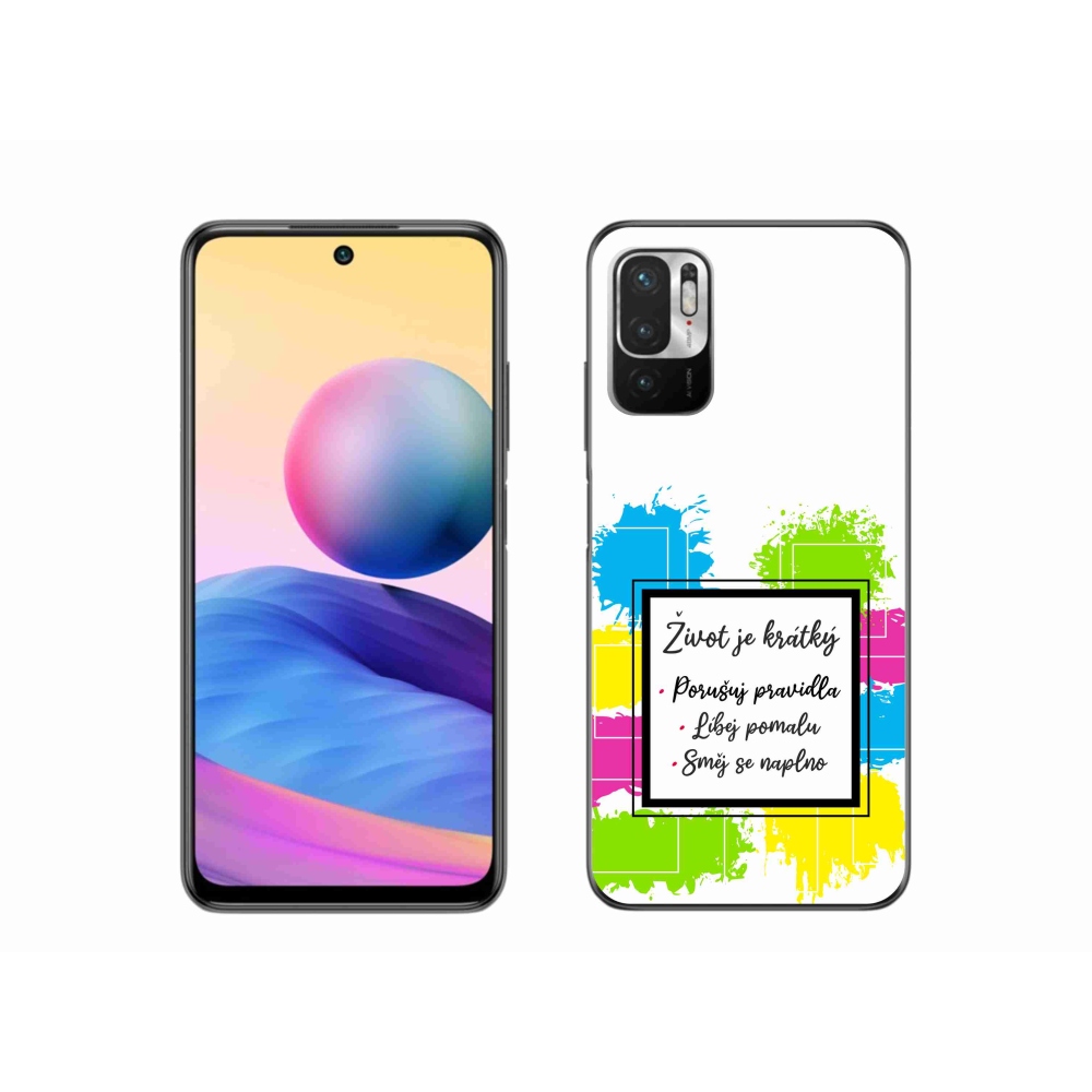 Gél borítás mmCase a Xiaomi Redmi Note 10 5G készülékhez - Idézet 5 fehér háttér