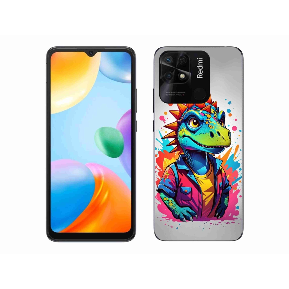 Gél borítás mmCase a Xiaomi Redmi 10C-hez - színes dinoszaurusz