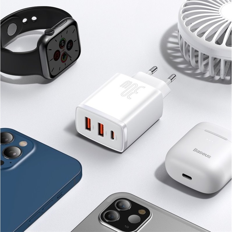 Baseus CCXJ-E02 Kompakt gyorstöltő USB-C 30W Fehér